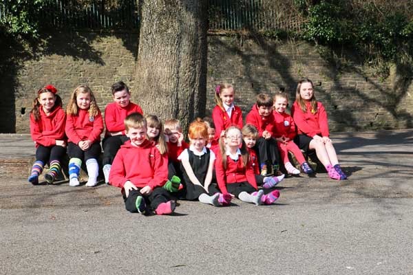 Crumlin High Level Primary School pupils wore all kinds of socks to raise awareness about Down's Syndrome