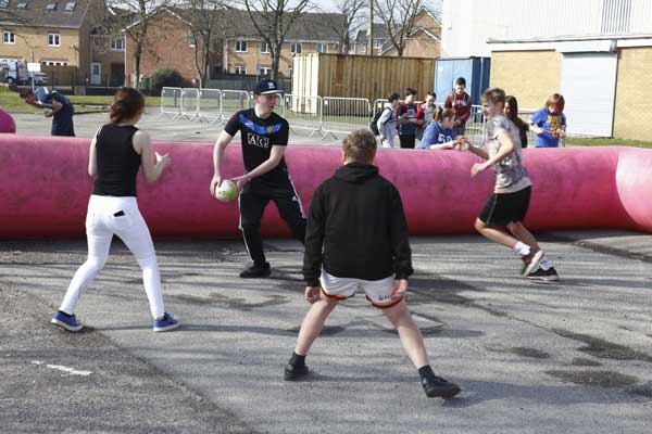 Youngsters take part in a variety of activities at the StreetGames event held at Caerphilly Leisure Centre 