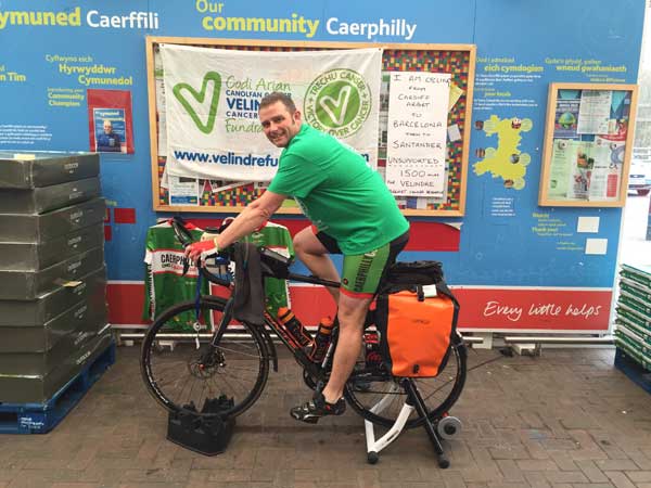 ON YER BIKE: Andrew Parry will attempt to cycle from Cardiff to Santander for Velindre Cancer Centrre