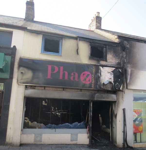 GUTTED: The Phaze shop in Cardiff Road, Caerphilly