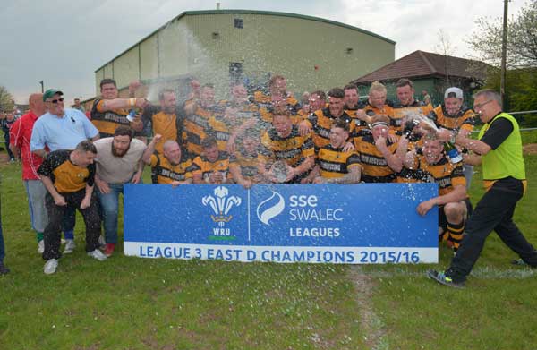 GOING UP: Markham RFC secured their place in Swalec League 3 East C with a 100-0 victory 