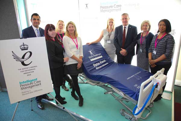 QUEEN’S AWARD: Paul Iddon, National Sales Manager (centre), with the rest of the DHS team