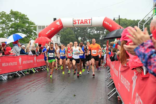 ON YOUR MARKS: The first of over 2,300 runners set off at the 2016 Caerphilly 10k