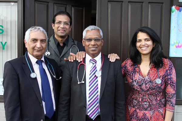 Dr Narayanan Rajan (centre) with colleagues Dr Subhash Kaushal (left), Dr Sam Haridas (centre left) and Dr Sina Thomas
