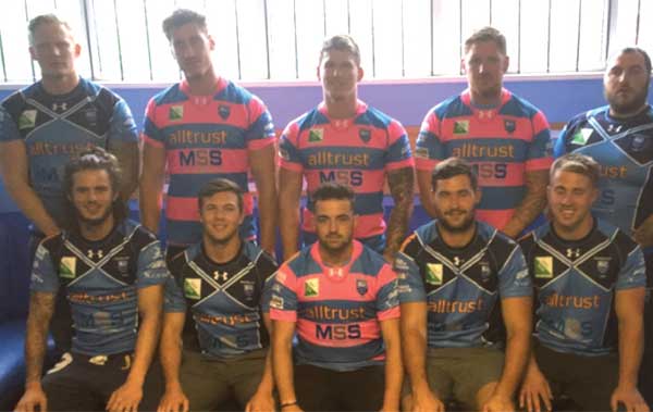Bottom row (left to right): Dai Evans, Sam Withers, James Hallett, James Lock, Alex Herbert. Top row (left to right): Luke Dyckoff, Gavin McDonnell, Lewis Bowden, Lee Beach, Anthony Lott