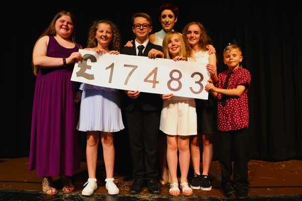 At its gala night, Connie Fisher unveils the amount raised for Blackwood Little Theatre - the total has since hit £18,000