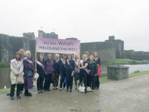 CAMPAIGN: WASPI members outside Caerphilly Castle