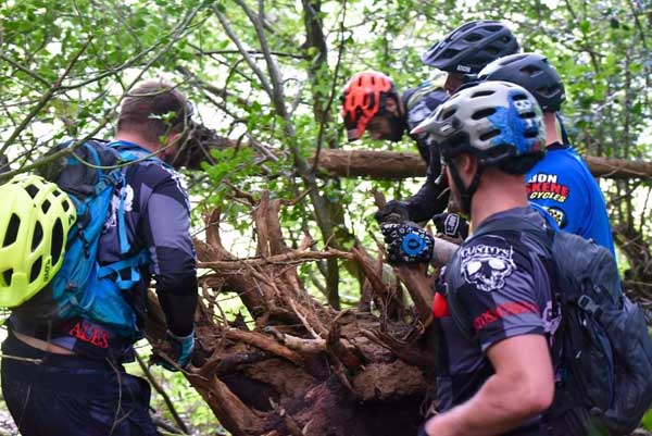 CLEAN RUN: Riders come together to clear trails on Caerphilly mountain. Photos kindly provided by Neil Scallan