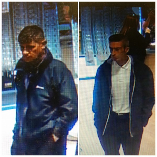 Gwent Police are appealing for the identities of these two men after a theft at Specsavers, Caerphilly