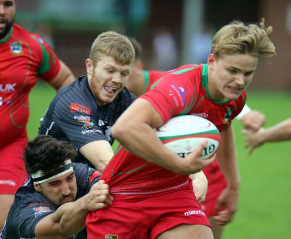 CLOSE AFFAIR: Bedwas’ George Gasson battles with the ball