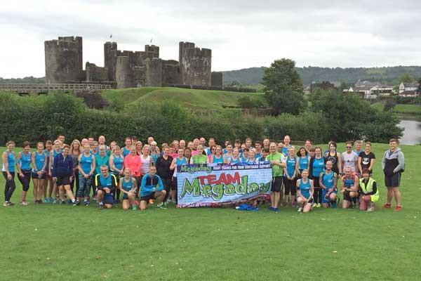 The runners started their 11-mile run at Caerphilly Castle