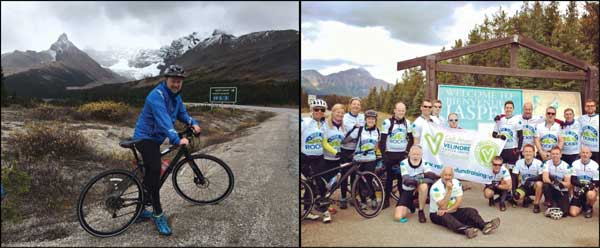 GOOD CAUSE: The 405km ride followed the Icefields Parkway route in the Canadian Rockies