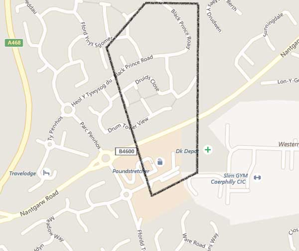 Police have imposed a 48 hour dispersal order in this boundary of Castle Maen, Caerphilly