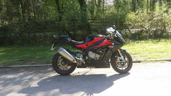 The red and black BMW S100R motorcycle, which was stolen from Hengoed