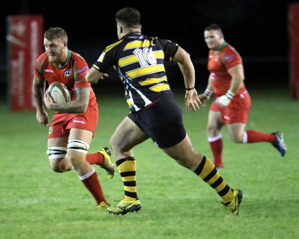 THRILLER: Rhys Spanswick carries during Bedwas’ nine-try loss