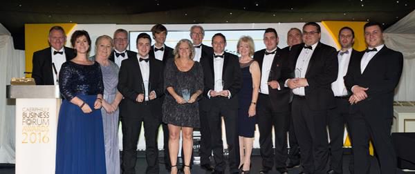 The winners and sponsors of the 2016 Caerphilly Business Forum Awards