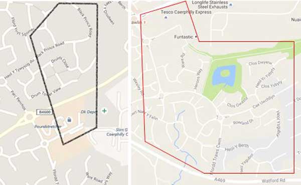 Police have imposed dispersal orders in the Castle Maen and Castle View areas of Caerphilly on Saturday November 5
