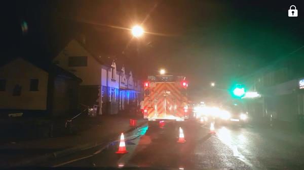 Firefighters at the Ty'n-Yn-y-Pwll, on Newport Road. Picture by John Price