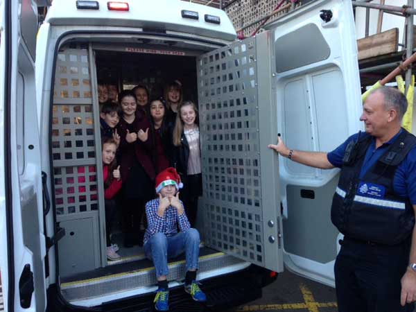 Libanus Primary School pupils visit Gwent Police's Blackwood station