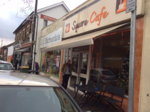 The artist, Graham Short, at the Square Cafe in Blackwood