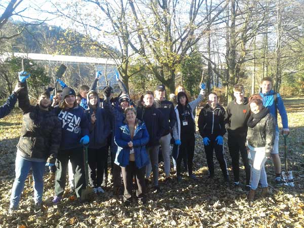 GOOD WORK: The group of students from Crosskeys