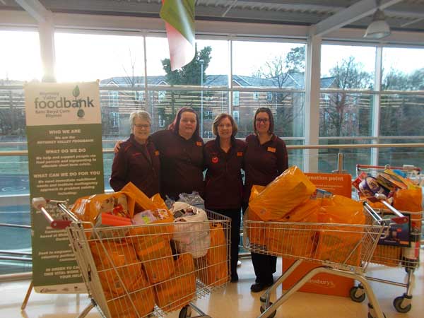 Sainsbury’s staff Rose Lewis, Hannah Webb, Julie Hammer and Linda Korczynski