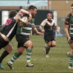 Caerphilly's Gareth Dare and Connor Kawulock combine