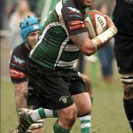 Gareth Dare collects the ball for Caerphilly