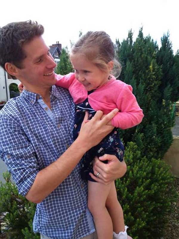 Michael Erskine, from Ystrad Mynach, and his daughter