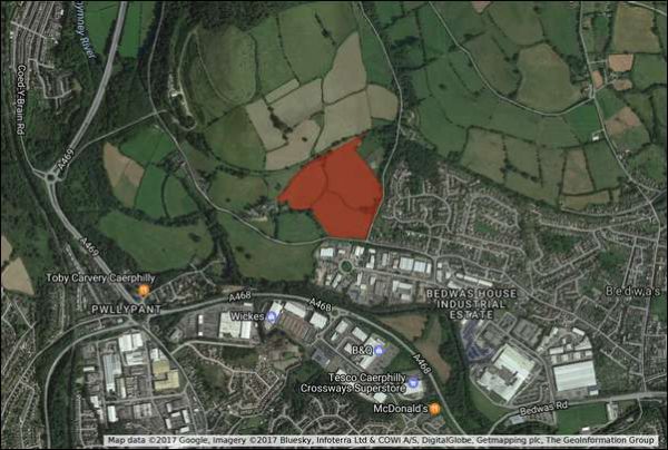 Up to 300 homes could be built on land north of Pandy Road, Bedwas