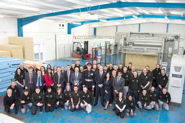 Staff at Direct Healthcare Services with The Lord Lieutenant of Gwent, who visited the company back in February 2017