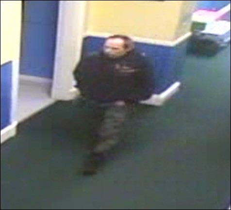 Police would like to speak to this man in relation to a theft at Ysgol Y Lawnt in Rhymney