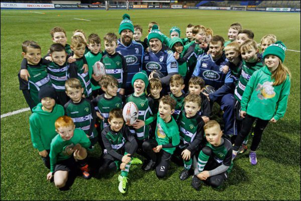Caerphilly RFC's under-8s trained with regional side, Cardiff Blues