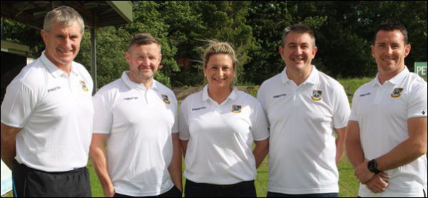 ALL SET: Head coach Ian Gardner, forwards coach Pat McGee, physio Emily Buckley, team manager Shaun Rees and backs coach Steff Sankala