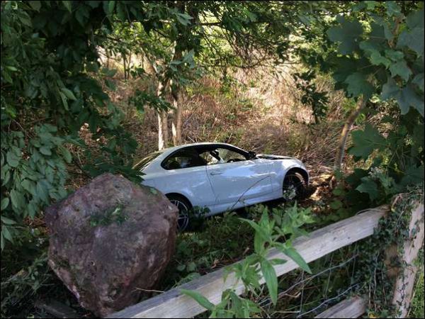 The car left the road at Bedwas Bridge