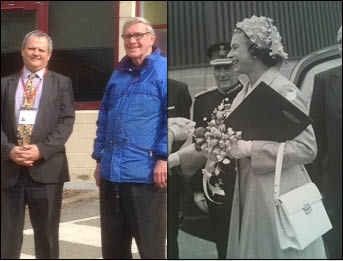 PAST AND PRESENT: Risca Community Comprehensive School headteacher John Kendall with Derek McKie, who was head when The Queen opened the school in 1977
