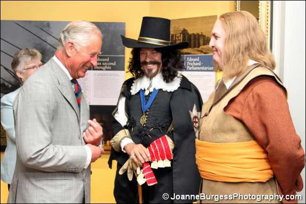 Prince Charles with King Charles I, centre, and Oliver Cromwell, at Llancaiach Fawr