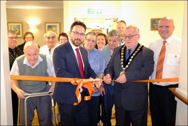 OPEN: Caerphilly AM Hefin David, left, opens the new unit with Caerphilly County Borough Mayor John Bevan