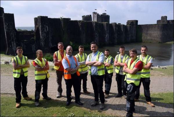 Staff at Contract Services at a photocall last year promoting that it had created 38 jobs in the Caerphilly area