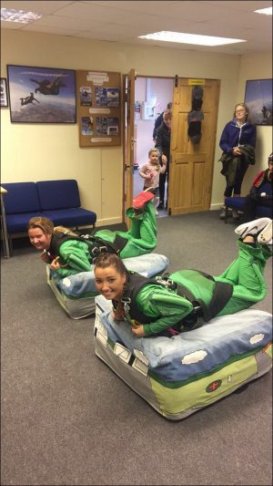 TARGET SMASHED: Nadine Davies took on the charity skydive with colleague Nichi Tanner to raise awareness of brain cancer