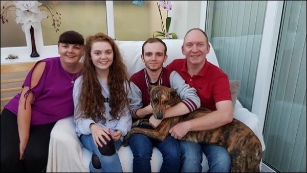 FAMILY AFFAIR: Ceri Chaplin, second left, with mother Sharon, brother Kyle and father Chris, who will run the Cardiff 10k