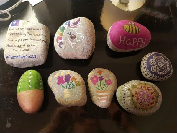CRAFTY: Examples of smilestones hidden around Caerphilly
