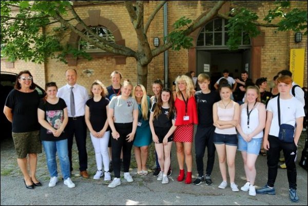 ON THE CONTINENT: St Cenydd pupils helped to produce 12 flags using 10,000 photographs on a recent art trip to Germany