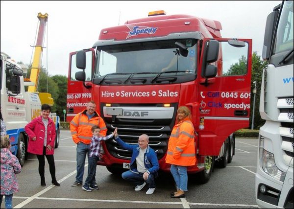 HONK FOR AUTISM: Aaron is a big lover of all things trucks