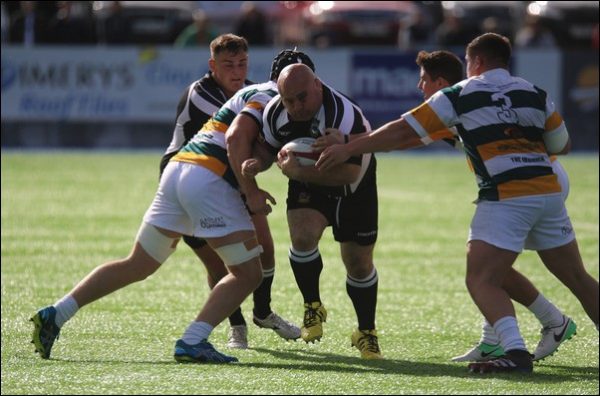 BRUISING: Bedwas prop Chris Budgen makes yards
