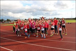 ECSTATIC: Rhymney Valley AC athletes celebrate top spot