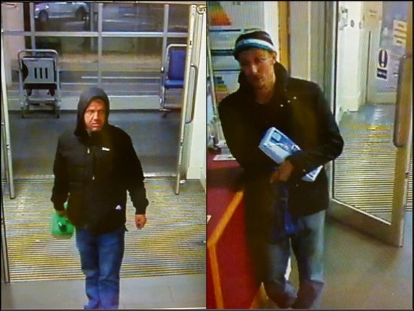 Police would like to speak to these two men regarding a theft at Ysbyty Ystrad Fawr