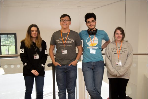 From left to right, Coleg Gwent students Lucie Walsh, Sam Chapman Skinner, Callum Roper and Chloe Fleming.