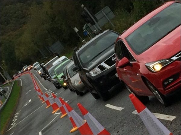 TAILBACKS: Commuters are complaining work at the Pwllypant roundabout is causing delays of several hours