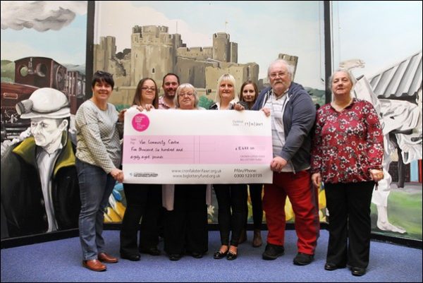 CHEQUE PLEASE: Committee members of Van Community Centre with representatives from the Big Lottery Fund